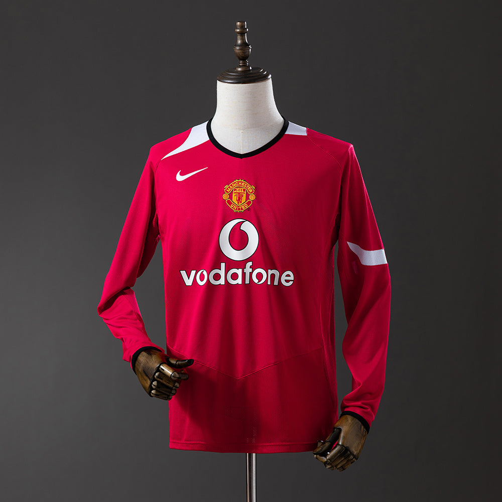 Maillot Rétro Manches Longues Manchester United Domicile 2004-2005