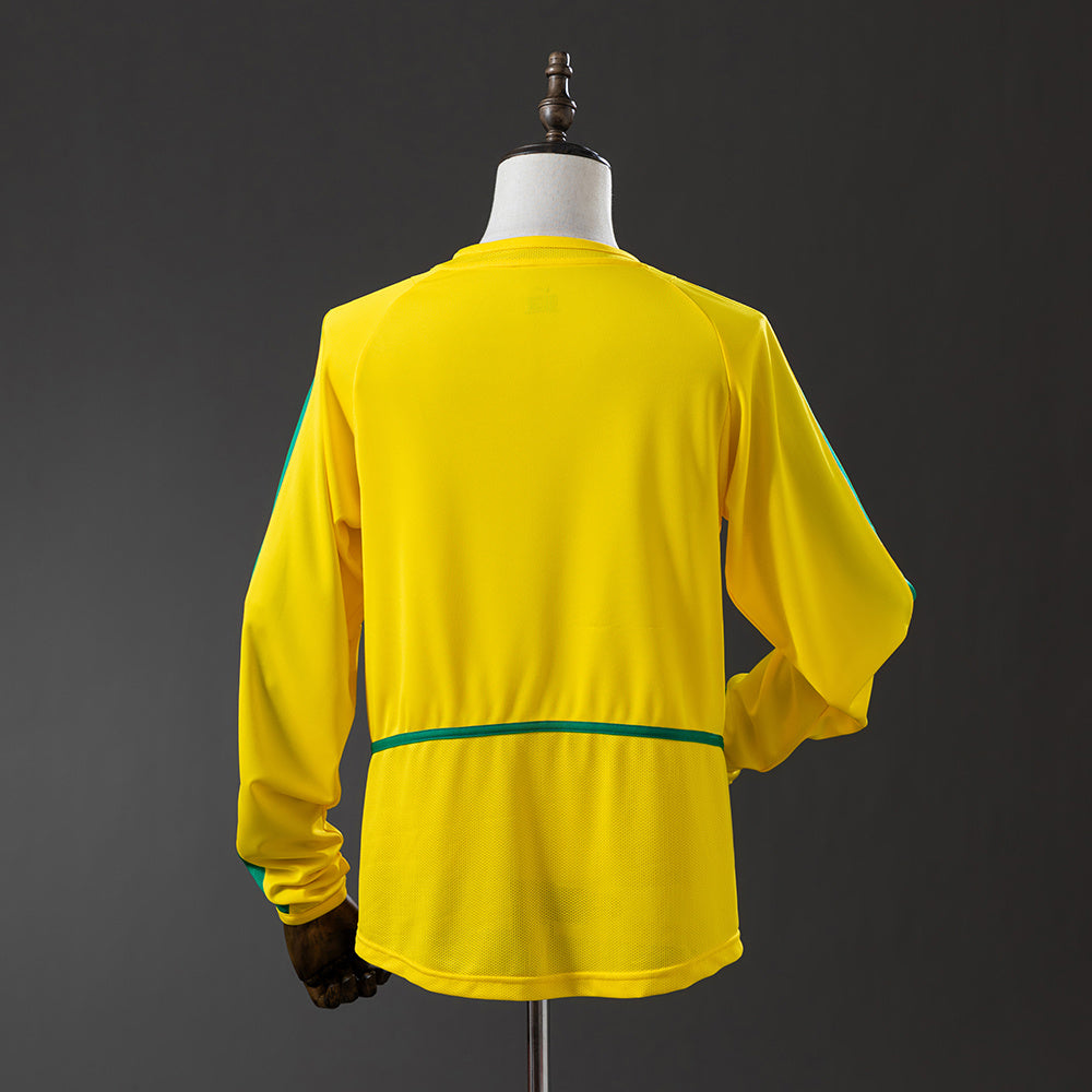 Maillot Rétro Manches Longues Brésil Domicile 2002-2003