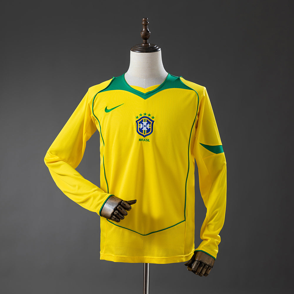 Maillot Rétro Manches Longues Brésil Domicile 2004-2005