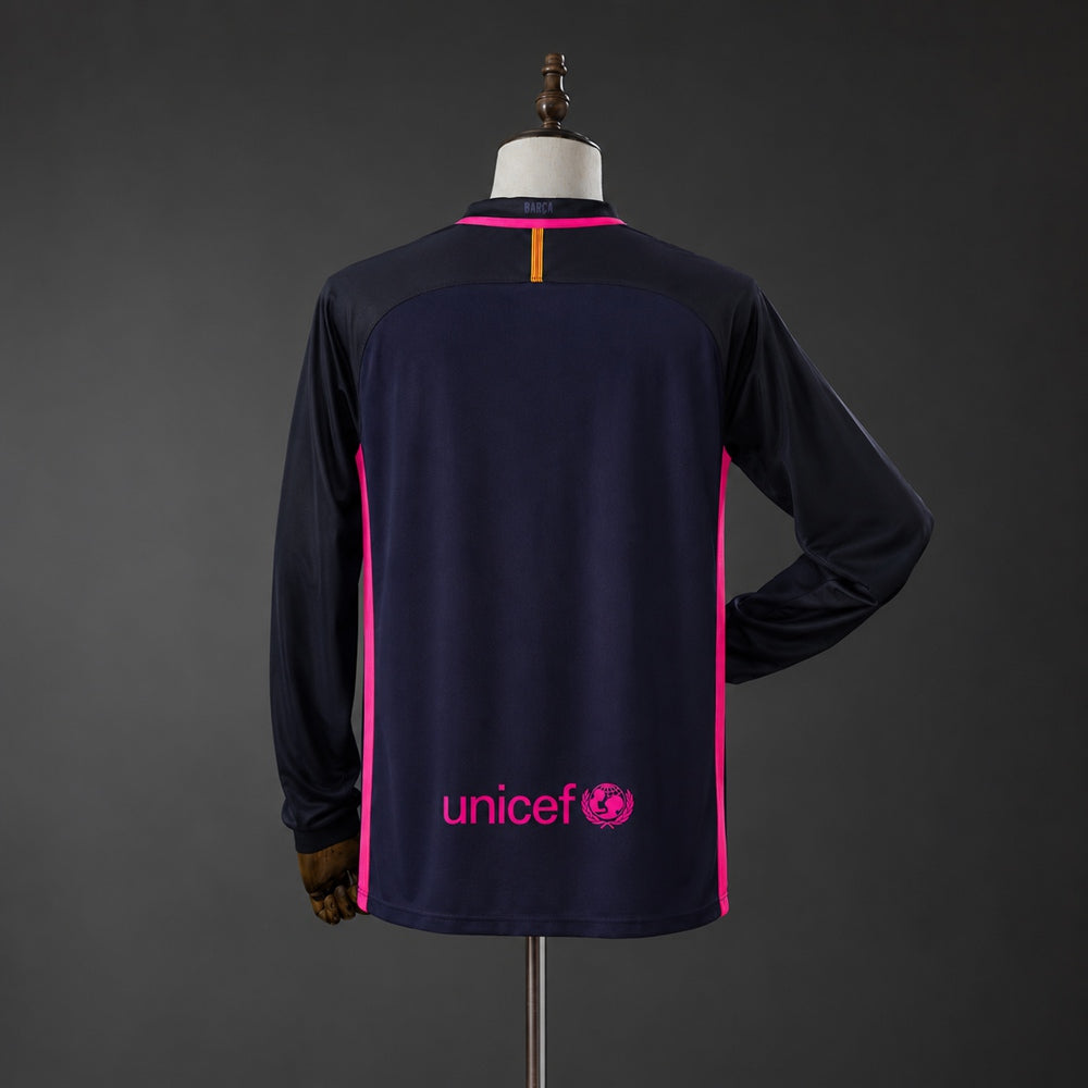 Maillot Rétro Manches Longues FC Barcelone Extérieur 2016-2017