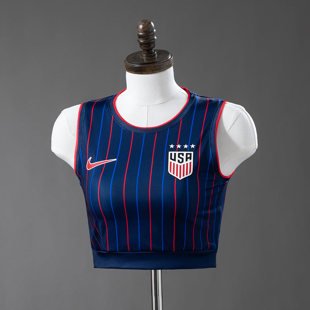 Maillot États-Unis Extérieur Féminin Crop Top Sans Manches 2024-2025