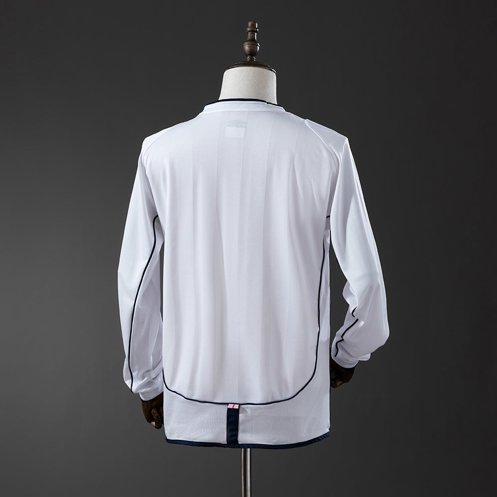 Maillot Rétro Manches Longues Angleterre Domicile 2002-2003