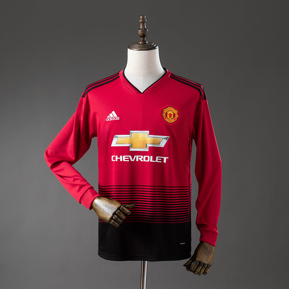 Maillot Rétro Manches Longues Manchester United Domicile 2018-2019