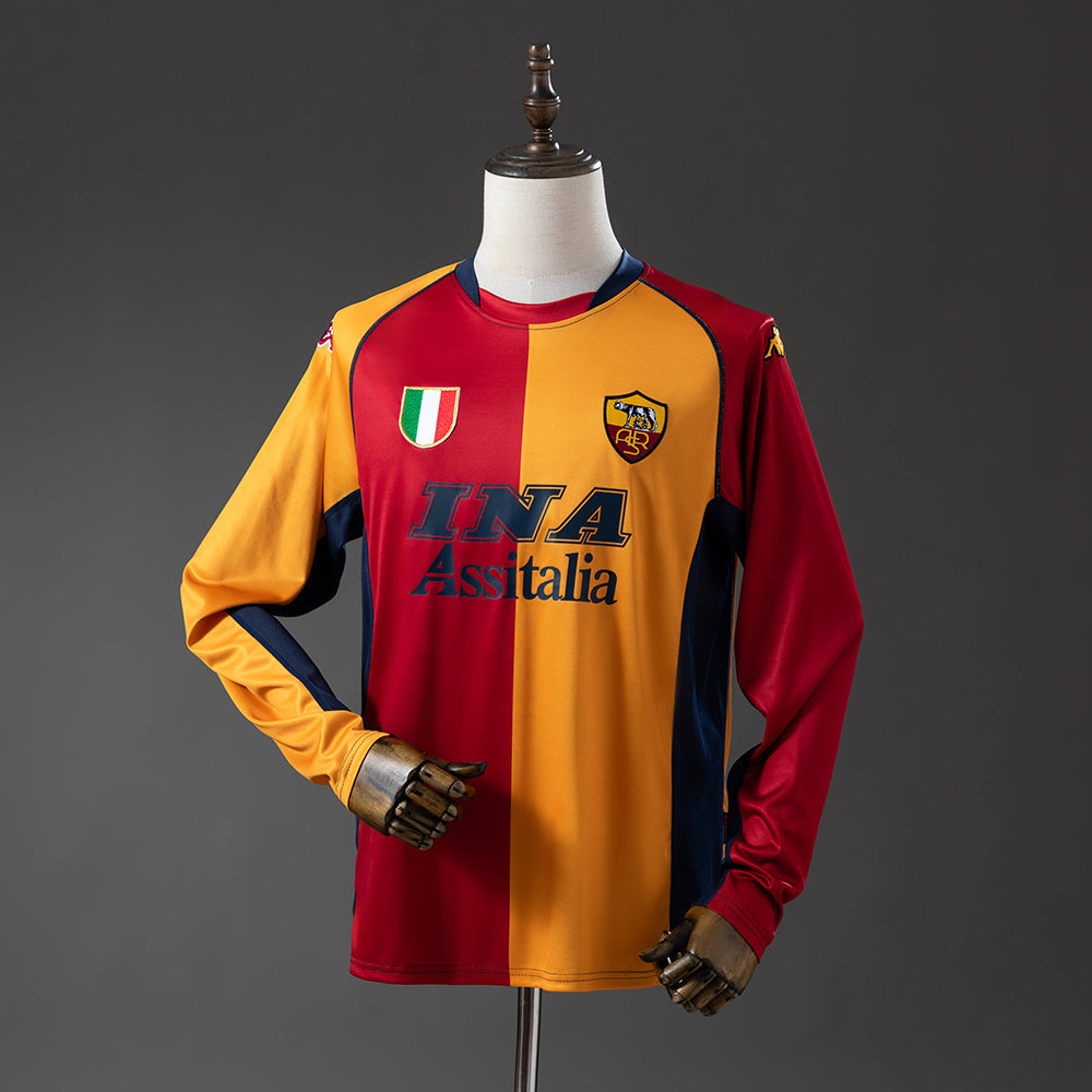 Maillot Rétro Manches Longues AS Roma Domicile 2001-2002
