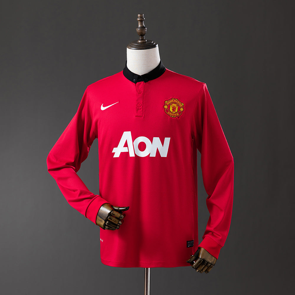 Maillot Rétro Manches Longues Manchester United Domicile 2013-2014