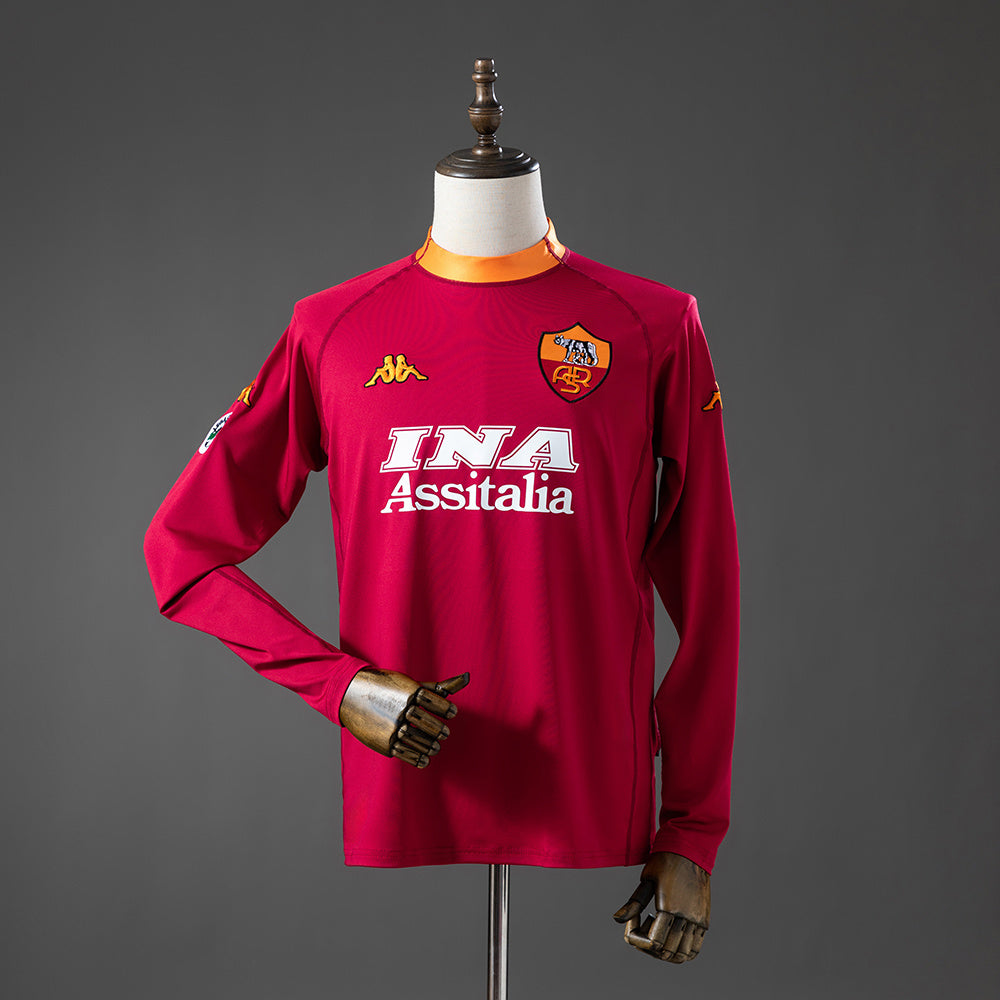 Maillot Rétro AS Roma Manches Longues Domicile 2000-2001
