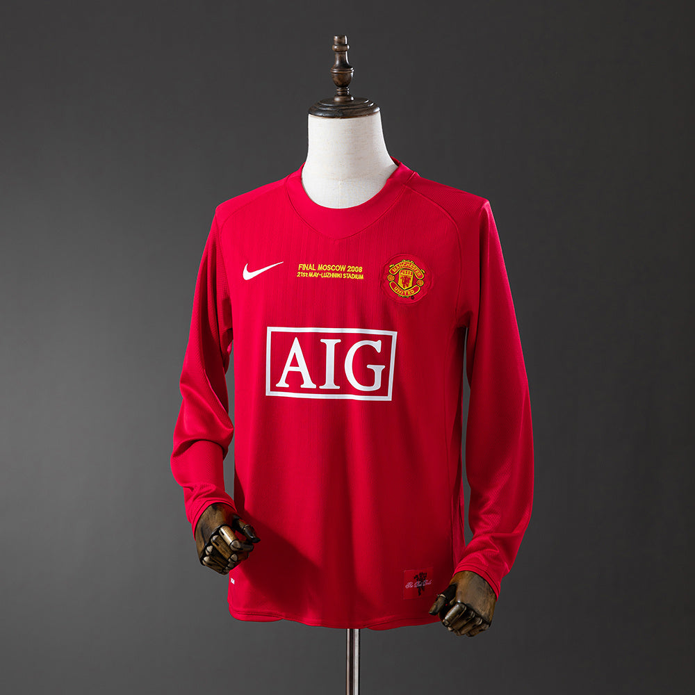 Maillot Rétro Manches Longues Manchester United Domicile 2007-2008