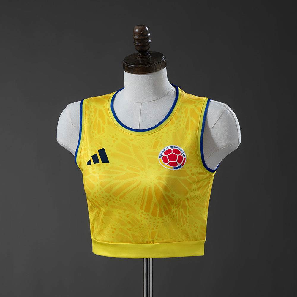 Maillot Colombie Domicile Féminin Crop Top Sans Manches 2025-2026