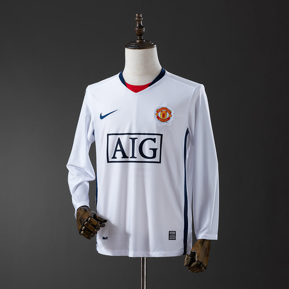 Maillot Rétro Manches Longues Manchester United Extérieur 2008-2009