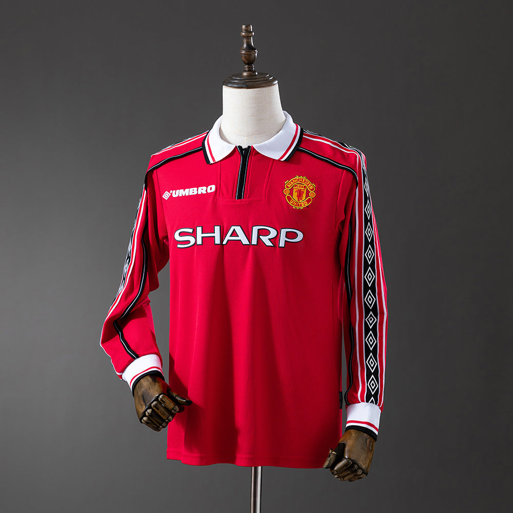 Maillot Rétro Manches Longues Manchester United Domicile 1998-1999