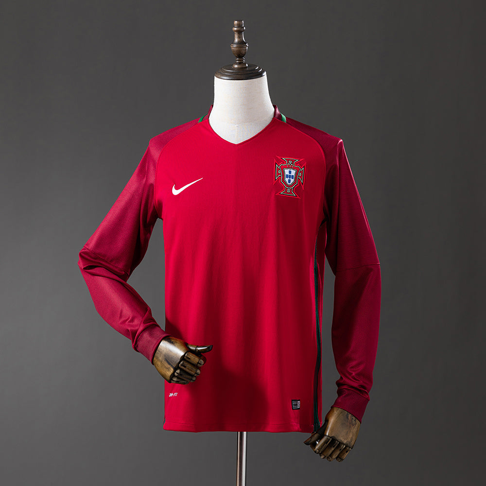 Maillot Rétro Manches Longues Portugal Domicile 2016-2017