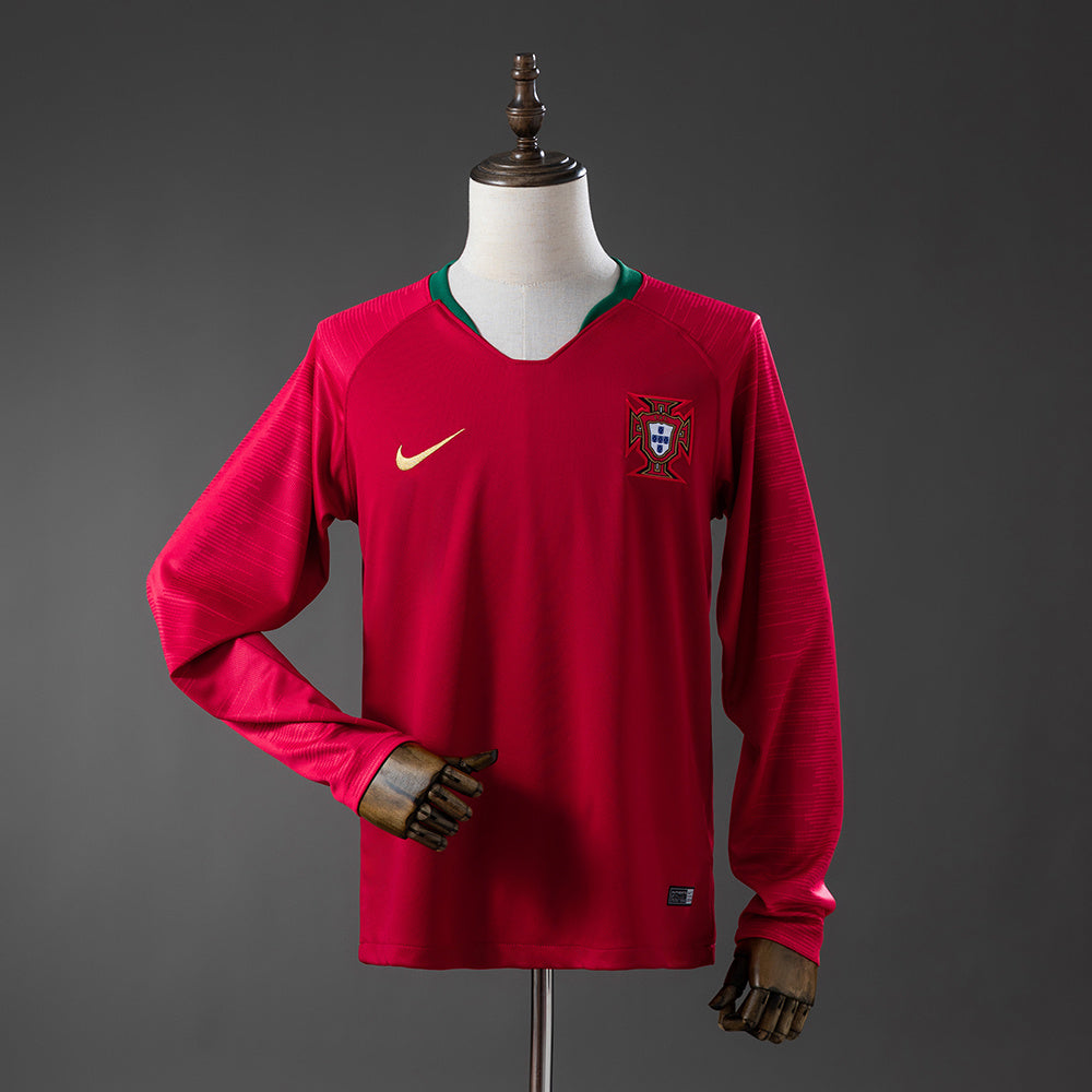 Maillot Rétro Manches Longues Portugal Domicile 2018-2019