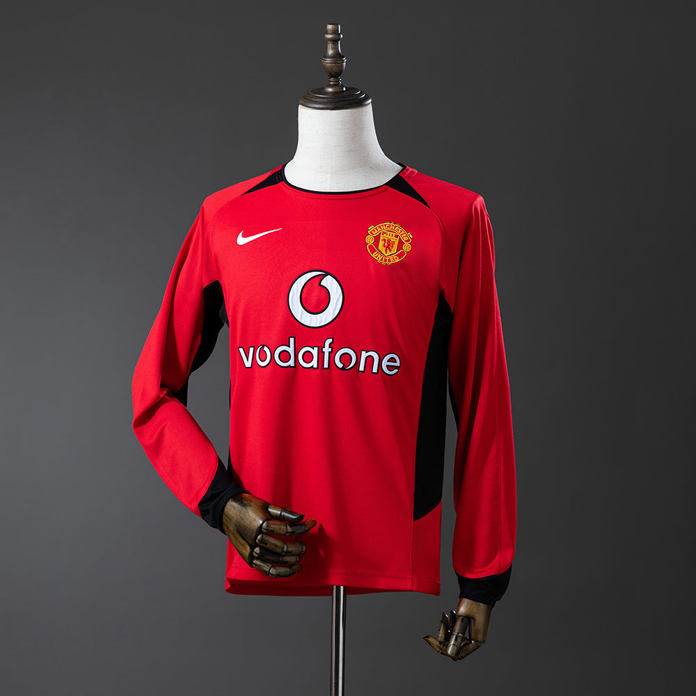Maillot Rétro Manches Longues Manchester United Domicile 2002-2004