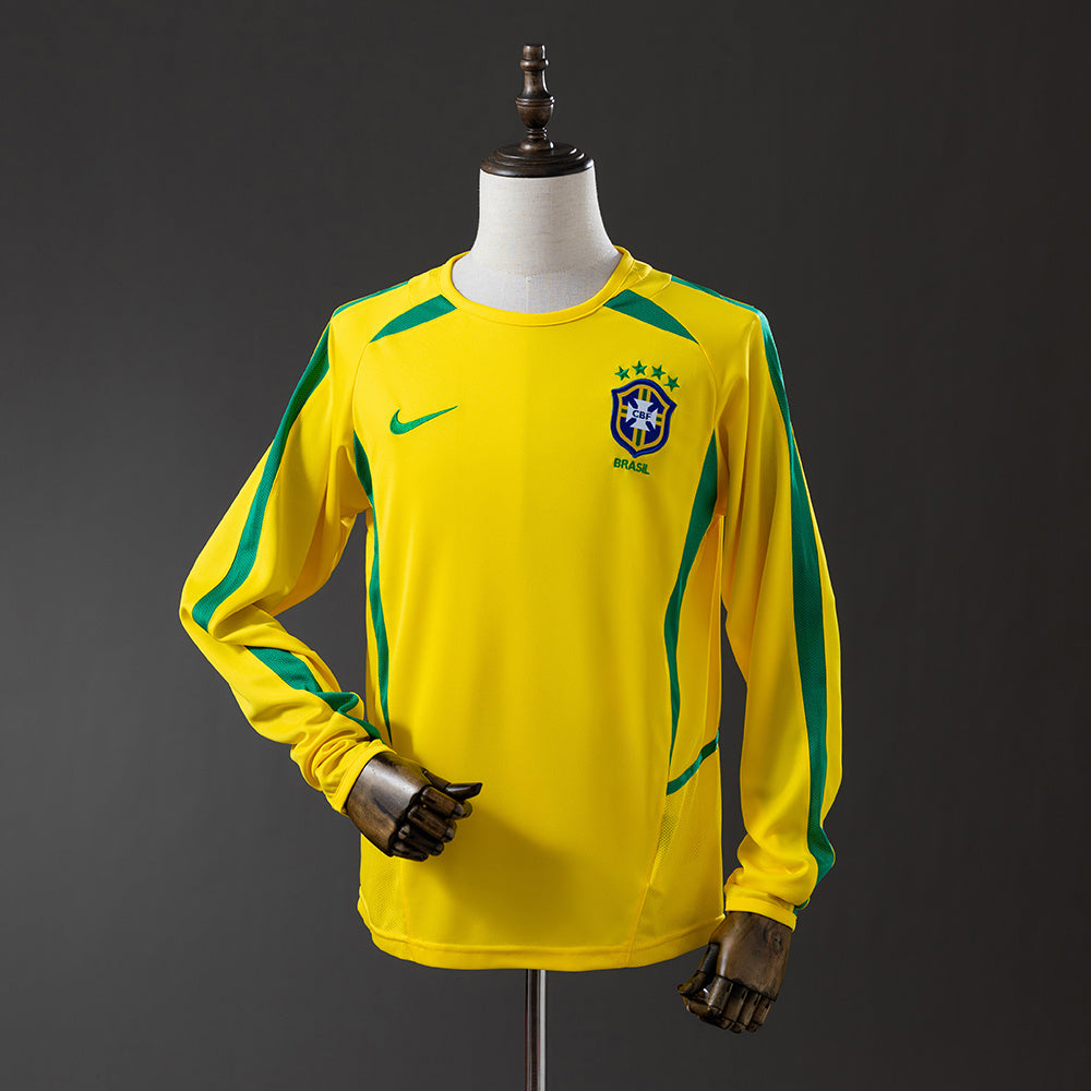 Maillot Rétro Manches Longues Brésil Domicile 2002-2003
