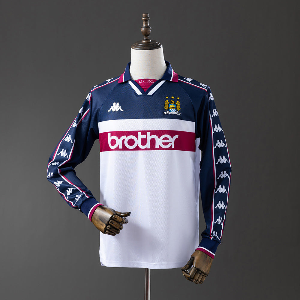 Maillot Rétro Manches Longues Manchester City Extérieur 1997-1998