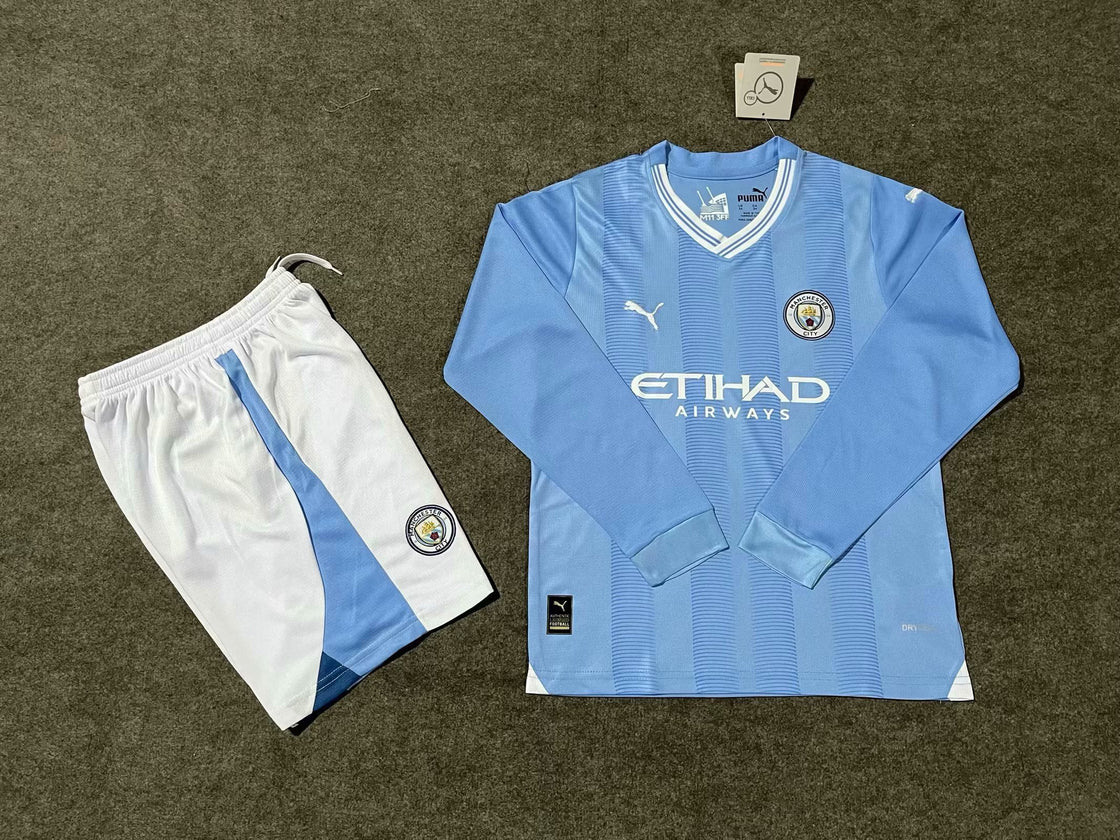 Kit Enfant Manchester City Domicile Manches Longues 2024-2025