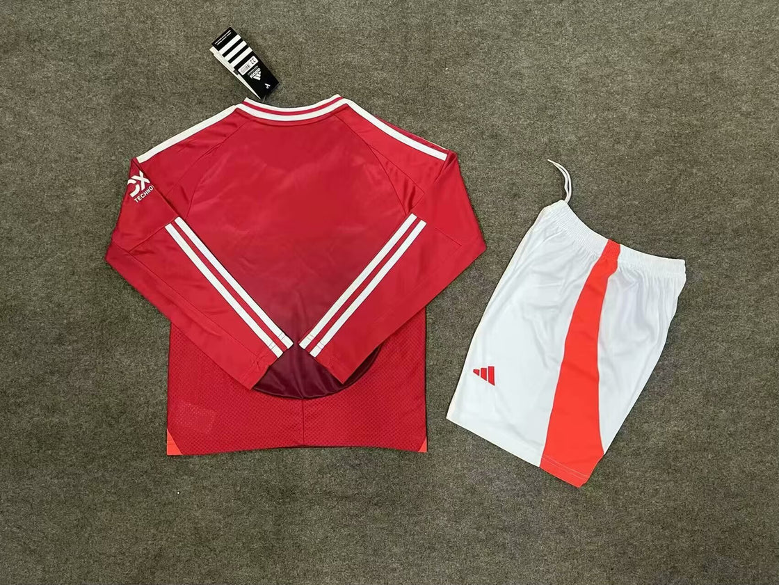 Kit Enfant Manchester United Domicile Manches Longues 2024-2025
