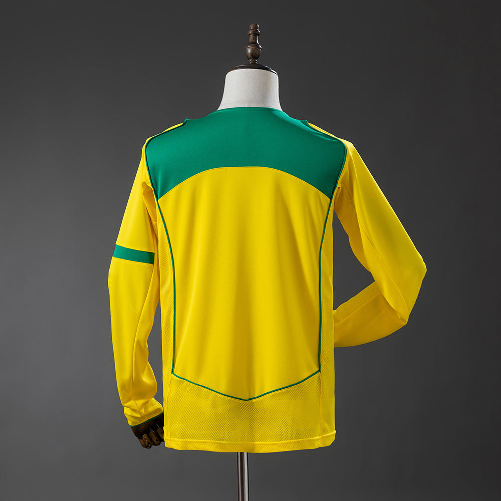 Maillot Rétro Manches Longues Brésil Domicile 2004-2005