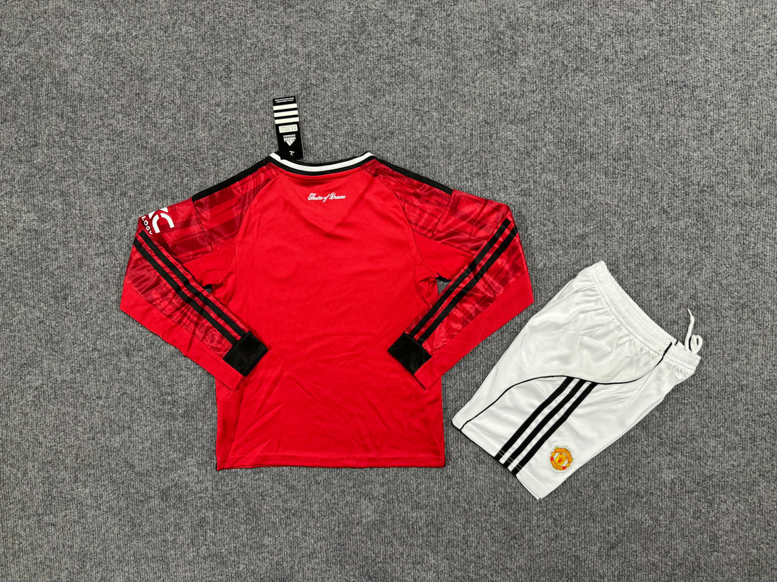 Kit Enfant Manchester United Domicile Manches Longues 2025-2026