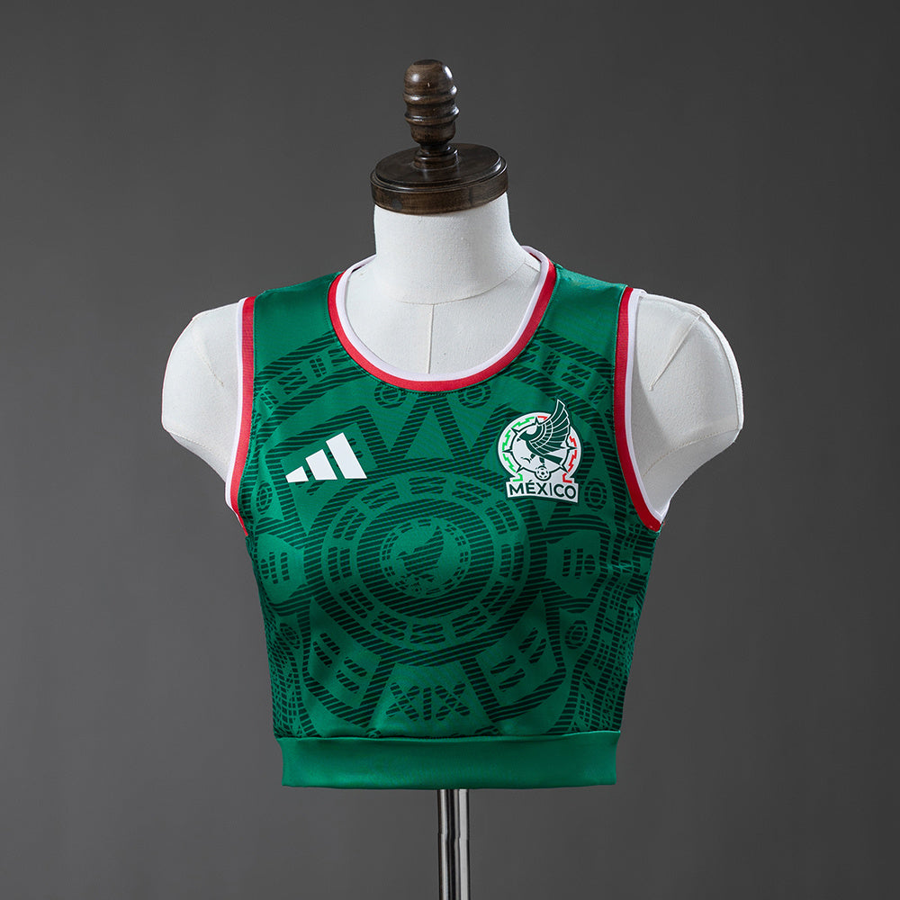 Maillot Mexique Domicile Féminin Crop Top Sans Manches 2025-2026