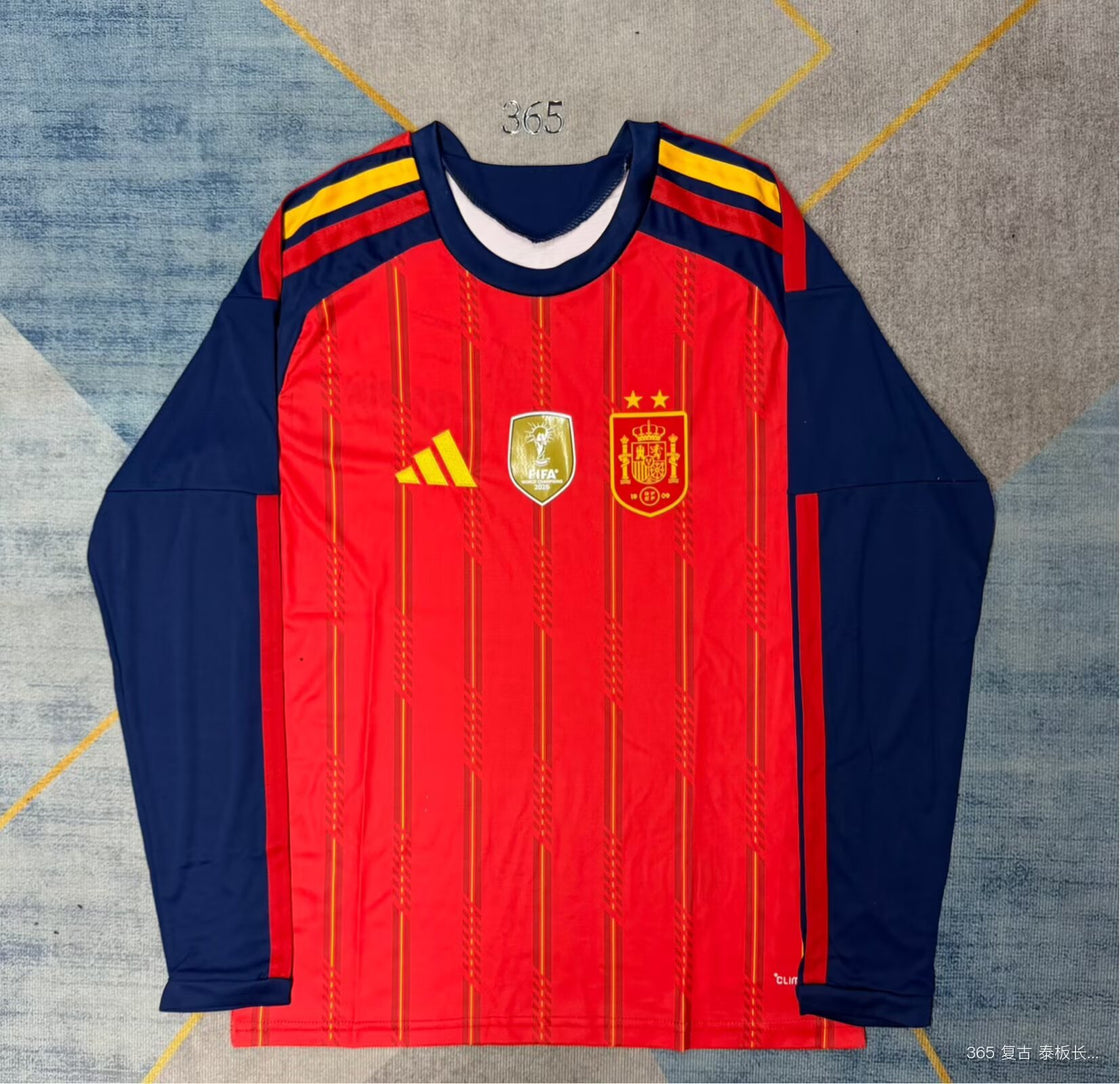 Maillot Espagne Domicile 2 Étoiles Manches Longues 2026-2027