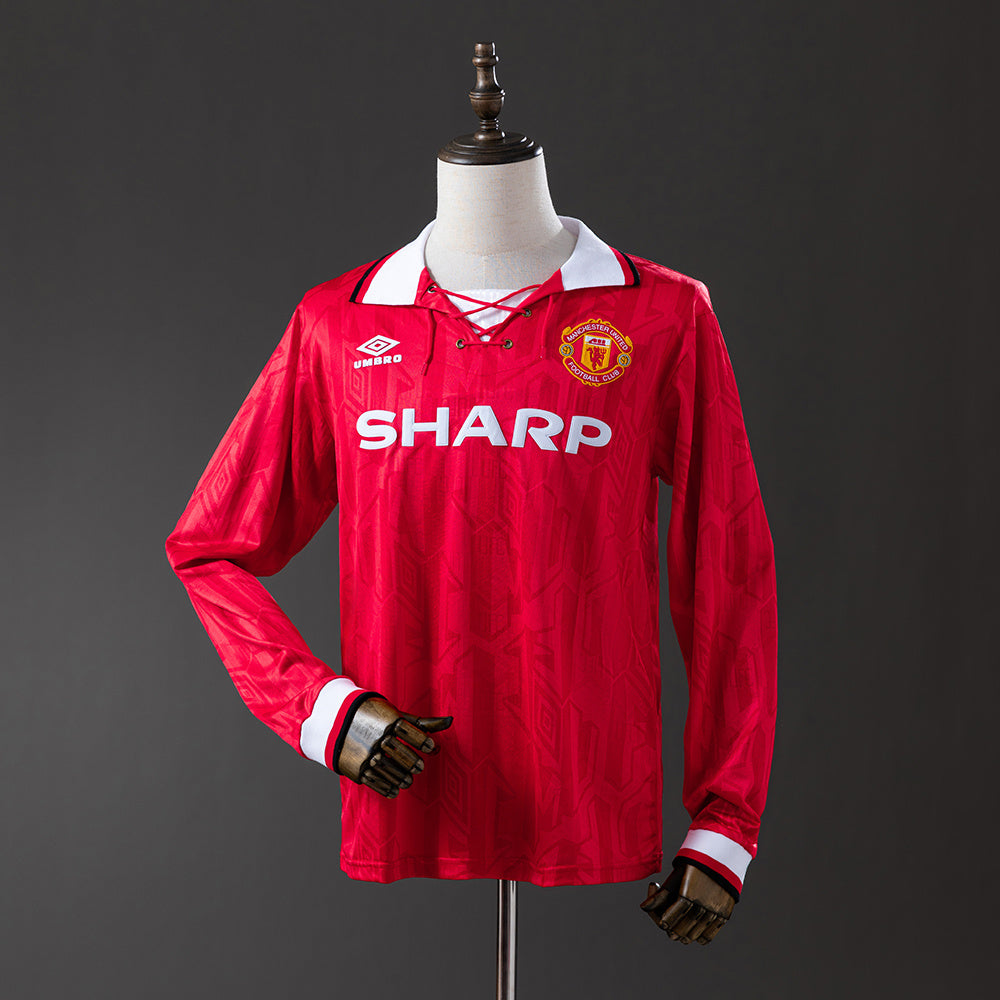 Maillot Rétro Manches Longues Manchester United Domicile 1992-1993