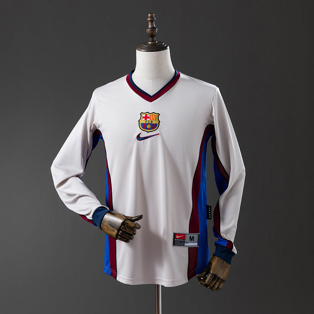 Maillot Rétro Manches Longues FC Barcelone Extérieur 1998-1999