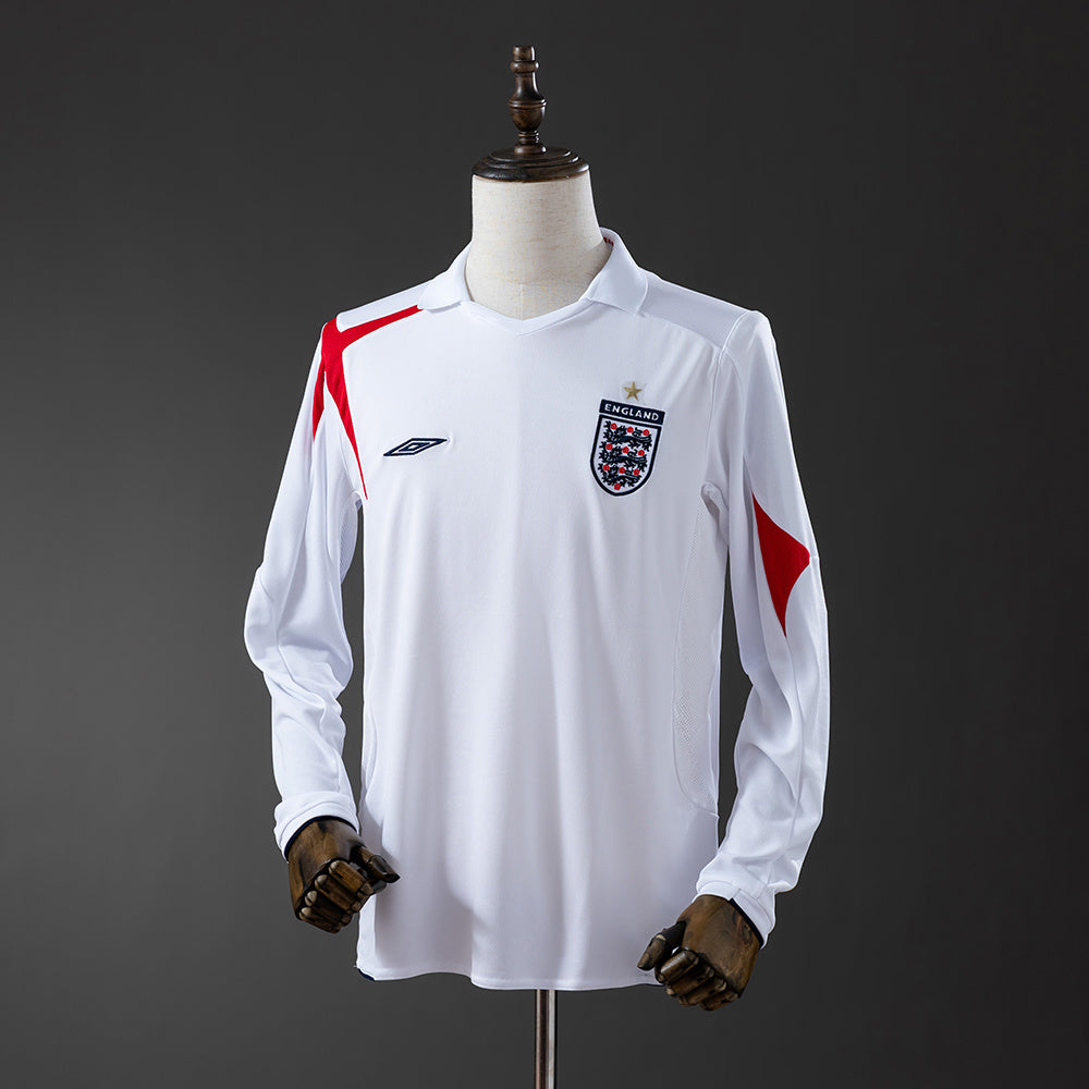 Maillot Rétro Manches Longues Angleterre Domicile 2006-2007