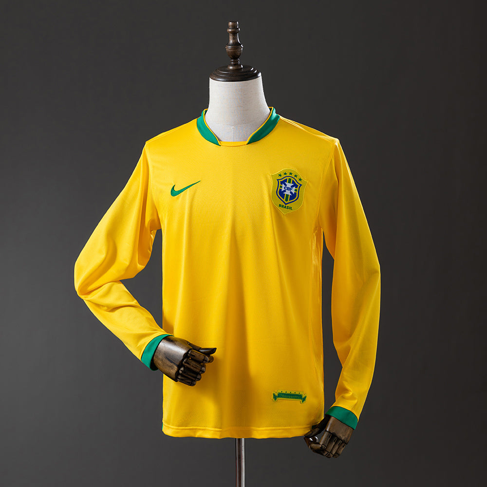 Maillot Rétro Manches Longues Brésil Domicile 2006-2007