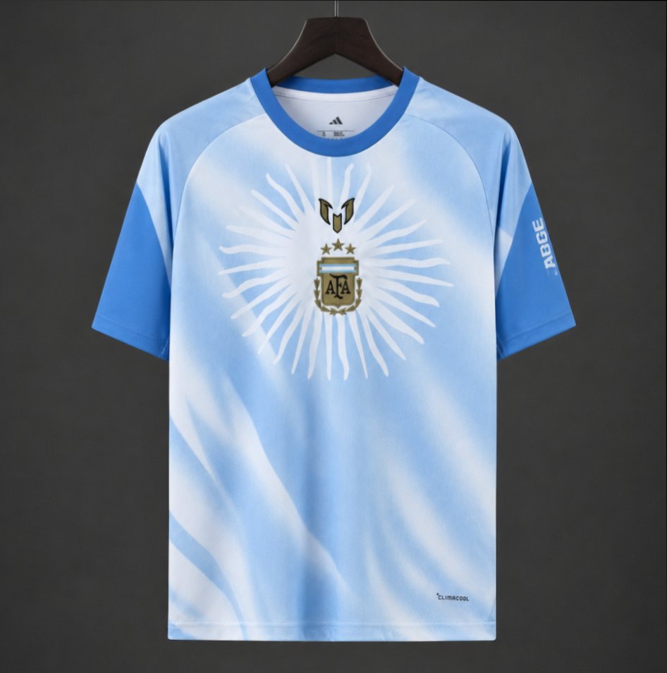 Maillot Argentine Avant Match Bleu Clair Hommage À Messi 2025-2026