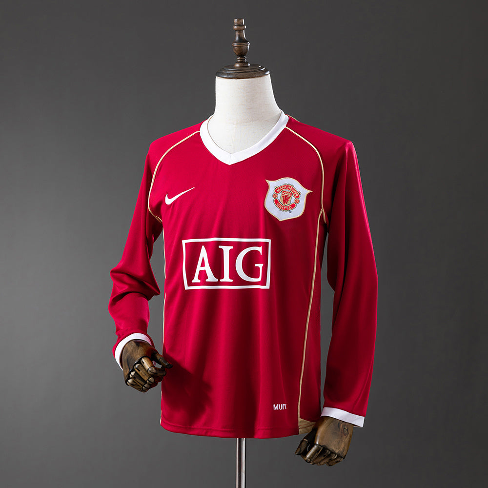 Maillot Rétro Manches Longues Manchester United Domicile 2006-2007
