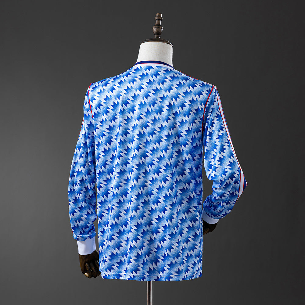 Maillot Rétro Manches Longues Manchester United Extérieur 1990-1991