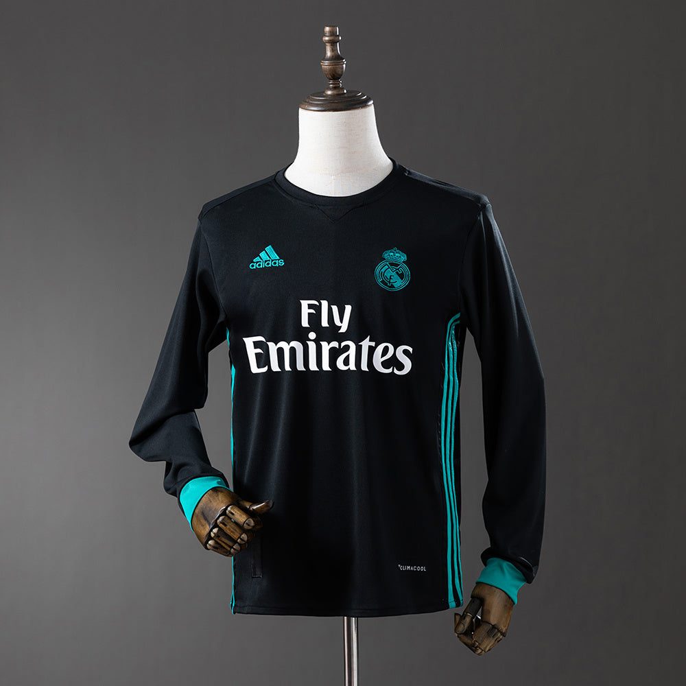 Maillot Rétro Manches Longues Real Madrid Extérieur 2017-2018